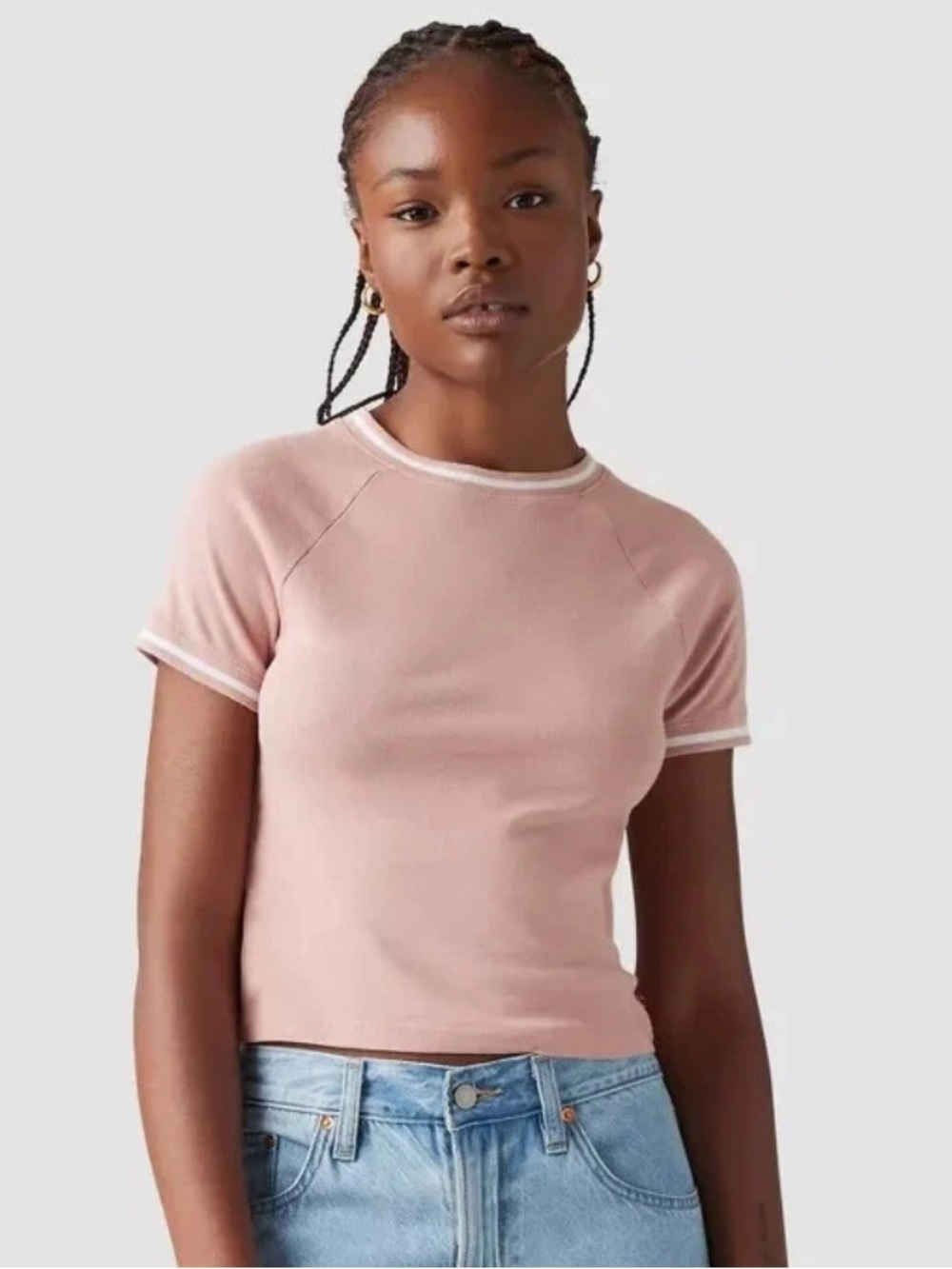Levi's Soft Pink Short Sleeve Ringer Tee